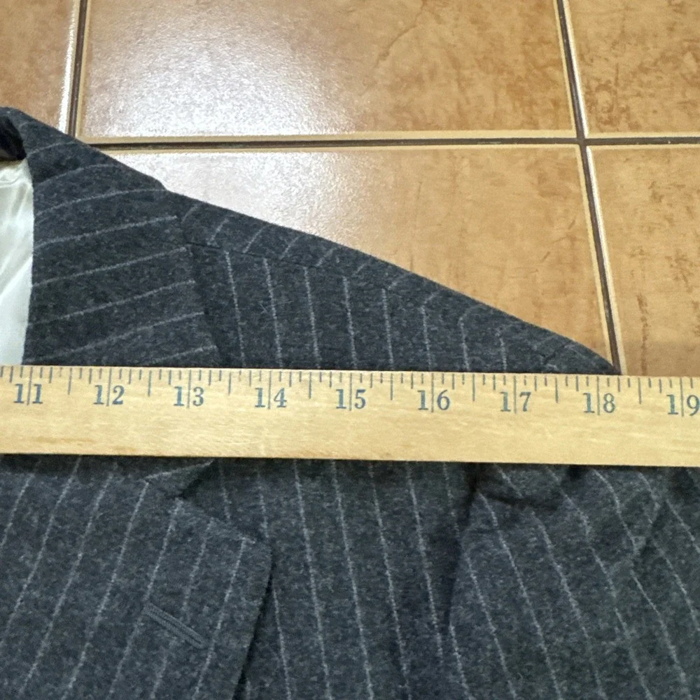 VTG Paul Stuart Sport Coat Sz 40R Charcoal Gray Pin Stripe Flannel Heavy Wool